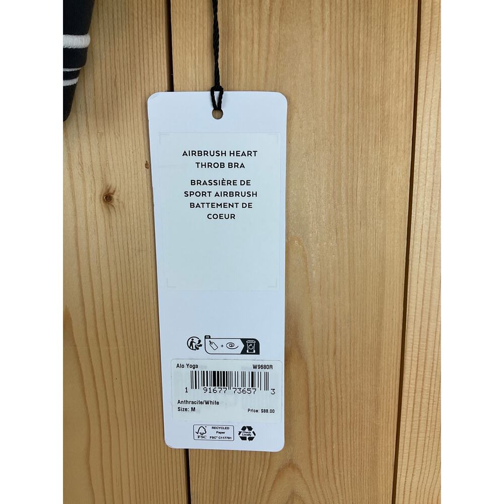 Alo Yoga Women’s Airbrush Heart Throb Sports Bra, Gray - Size M - Picture 5 of 5